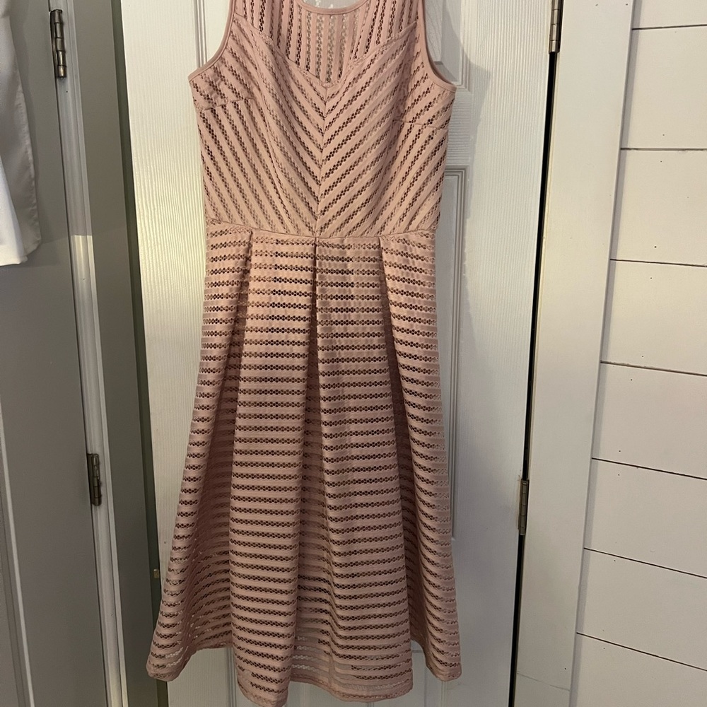 Versona Pinky brand- dusty rose eyelet overlay dress.